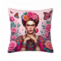 Vintage Painting Portrait Frida Print Cushion Cover For Living Room, Bedroom, Sofa, Windowsill, Car Decoration Cushion Cover Peach skin 18*18(CM)-1Pcs