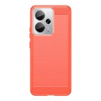 For Realme 14T 5G Case Cover OPPO Realme 14T 5G Capa Phone Bumper Back Shockproof TPU Silicone Carbon Fiber Fundas Realme 14T 5G Realme 14T 5G raudona