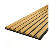 Akustinės lamelės, plokštės 3D ąžuolas ant juodo veltinio 40x260cm