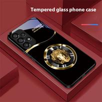 Circular Elephant For Samsung Galaxy S10 20 Plus 21 FE 22 23 24 FE 25 Ultra Black Tempered Glass Phone Case Hard Shell For Samsung S22 Pro