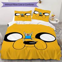 Adventure Time Anime Pattern Bedding uilt Set uilt Cover Pillowcase Home Decoration Birthday Gift (1 * duvet cover + 2 * pillowcase  without core)03 135x200cm