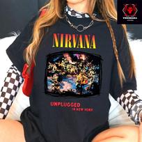 26 Nirvana  Unplugged in New York  Sunkiojo Metalo Roko Unisex Medvilninis Marškinėlis S-3XL Unisex Marškinėlis M