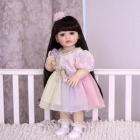 KEIUMI 55 cm Reborn Baby Doll Girl Silicone Vinyl Realistic Princess Newborn Babies Dolls Fashion Christmas Birthday Gift 22 inch about 55 cm