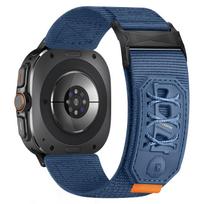 Nylon woven strap with metal buckle and Velcro loop closure for the 47mm Samsung Galaxy Watch Ultra. 47MM mėlyna