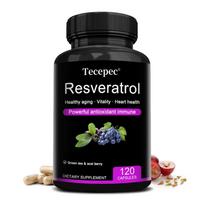 Resveratrol Capsules, Premium Antioxidant Supplement with Grape Seed Extract, Green Tea & Acai Berry, Healthy Aging, Vitality & Heart Support 120PCS