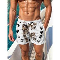 Men's Essential Casual Shorts Drawstring Loose Surfing 3D Printed Colorful Summer Leisure Holiday Cool Daily Versatile Shorts S