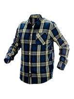 Flaneliniai marškiniai NEO 81-541 M Mėlyni/Alyviniai