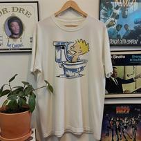 1990 Calvin And Hobbes Spin Cycle Aged T-Shirt White M 4XL