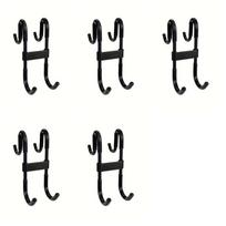 5Pcs Multi-functional Over Glass Door Hook Heavy-Duty Hanging Hook Storage Hanger  Door 5Pcs Black