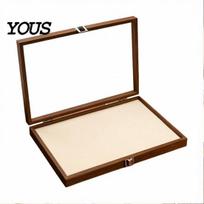 Velvet-lined Jewelry Holder Ring Storage Box, Durable Wood with Compartmentalized Design, Soft Travel Organizer Box Velvet Interior Multi-grid A