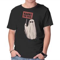 Unisex Crew Neck T-Shirt Haunt The Rich Graphic Short Sleeve Casual Tee L