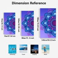 1Pc Dreamy Purple Blue Ethnic Style Mandala Beach Towel Extra Large Soft Portable Swimming Beach Big Towel 70x140cm