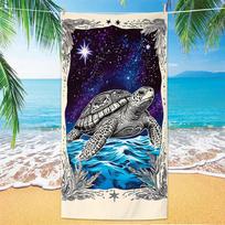 Turtle Pattern Beach Towel, Digital Printing Thin Quick-Dry Anti-Sand Microfiber Lightweight For Swim Yoga Travel Gym Gift 50x100cm(20x40in)