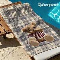 Plaid Teddy Bear Quick Drying Bath Towel Microfiber beach towel light weight swimming camping yoga beach out 50x100cm