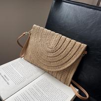 Popular clutch bag s temperament backpack bag backpack straw fashion trendy single shoulder crossbody three-purpose women's new chaki