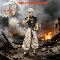 23cm Jujutsu Kaisen Satoru Gojo Action Figure Exquisite Three Head Statue PVC Anime Collectible Model Toy Desktop Ornament Gift