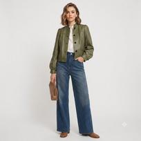 Stylish Genuine Lambskin Leather Casual Party Wear Women's Green Shirt Handmade S žalia