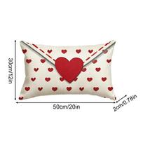 Couch Pillow Covers 30x50x2cm Red White Soft Pillow cases Valentines Day Pillow Cover for Holiday Home Bedroom Couch Sofa Porch