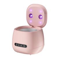 Portable 48KHZ Ultrasonic Denture Cleaner UV Sanitizer Retainer Aligner Cleaning Machine 200ml Travel Braces Pods Jewelry rožinė