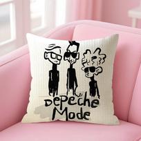 Band D-Depeche Mode Cushion Cover Natural Linen Pillow Case Double-Sided Print Decorative Sofa Pillowcase Home Decor Gift Peach skin 18*18(CM)-1Pcs