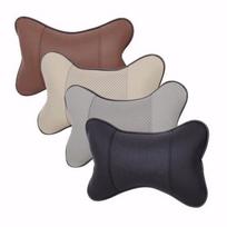 1Pcs Car Seat Pillow Leather Auto Supplies Neck Pillow Auto Safety Headrest juoda