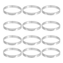 12 vnt. auksiniai servetėlių žiedai, metaliniai, apvalaus dizaino, servetėlių laikikliai, sagtelės, šeimai 12pcs sidabras