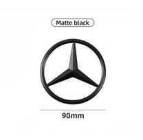Automobilio lipdukas 90mm ABS chromo juodas logotipas Mercedes emblema Galinė žvaigždės emblema Mercedes Benz W203 W206 W212 X253 W167 W166 W247 C E 90MM matinė juoda spalva