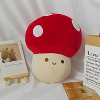 Cute Cartoon Mushroom Plush Keychain Claw Machine Doll Car Bag Pendant Ornament Small Gift 11cm pendant raudona