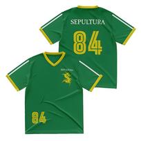 Sepultura death metal band T-shirt, 84 football jersey, men's and women's casual T-shirt, fashionable and breathable summer clothing. XS balta
