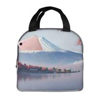Landscape Of Mount Fuji And The Sea Insulated Lunch Bag for School Cooler Thermal Food Box Tote Portable Lunch Boxes Container One Size