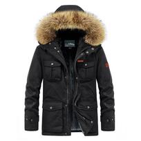 Vyriškas madingas su gobtuvu Vyriškas parkas Sutirštintas Vyriškas Šiltas paltas Parkas su gobtuvu Žieminis Nepraleidžiantis vėjo Vyriška striukė Parkas Vyriškas M juoda