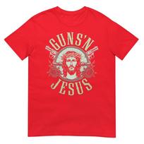Gunns Jesus Christian Revolver Gun Lover TShirt S
