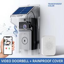 Smart Video Doorbell With Solar Charging, Wireless Hd Camera, Waterproof Rain Cover, Two-Way Audio, Real-Time Mobile Monitoring A