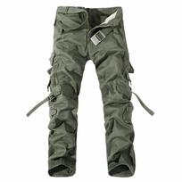 Cargo Pants Vyriškos mados laisvalaikio kelnės Daugiakišenės tiesios karinės kelnės 28 žolės žalia spalva