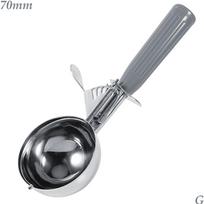 Steel 9 Sizes Fruit Kitchen Dough Mash Food Portioner Cutter Ice Ball  Spoon Ice Cream Scoop 70mm grey