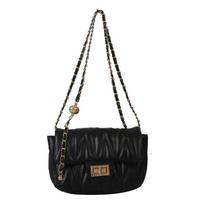 Versatile messenger bag woman, new trendy summer fashion diamond chain bag embroidery thread shoulder small square bag juoda