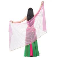 Fashion Sequins Belly Dance Veils Chiffon Long Dancing Scarf Women Scarf Solid Color Performance Shawl Dance rožinė