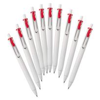 Mitsubishi Pencil One Gel Ballpoint 10 Box Uni-ball Pen, 0.38mm, Red, pens, UMNS38.15 raudona