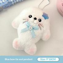 Soft Seal Plush Keychain Cartoon Cute Doll Animal Pendant Bag Decoration Stuffed Key Ring Gift for Kids Students A3