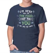 Unisex Crew Neck T-Shirt Here For The Food Graphic Short Sleeve Casual Tee XS