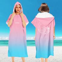 Beach Towel With Hood Microfiber Hooded Swim Towel Poncho Hot Quick Dry Sand-Free Hooded Towel For Adults Men Women 110X75cm white