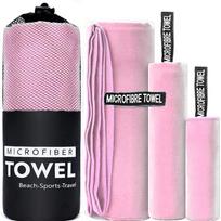 1Pc Baby Pink Microfiber Towel Perfect Travel Gym Camping Towel Quick Dry Super Absorbent  Ultra Compact Lightweight Beach Towel (Pink,40X80cm)