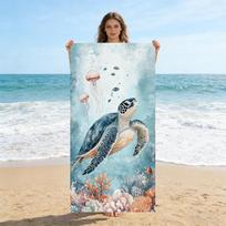 Underwater World Turtles Beach Towel Large Beach Towel Super Absorbent Suitable For Beach Pool Camping Summer Gift For Friends 40X60CM