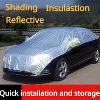 Universal Semi-Car Cover Long Hood Sunshade Outdoor Sun Film Aluminum Hatchback Waterproof For Sedan Suv Models