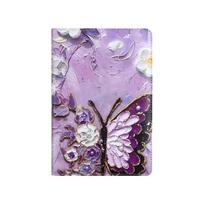 PU Butterfly Notebook Butterfly Oil Painting Writing Journal New Stationery Notepad  Office Notes violetinė