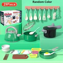 Kids Kitchen Toys Set Pretend Cooking Kit Pots Pans Utensils Food Accessories Toddler Girls Boys Play House Educational Gift