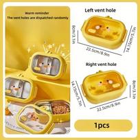 1pcs Stainless Steel and Plastic Insulation Lunch Box Microwave Safe Leak-proof Portable Lunch Box Suitable for Outgoing geltona