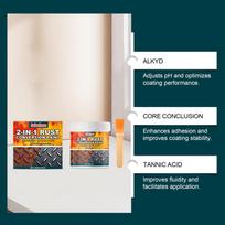 2 In 1 Rust Remover Metal Primer Water Based Anti Rust Paint Corrosion Resistant Quick Dry Coating For Iron Steel Metal Surface 1pcs