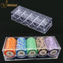 Poker Chips Box Fine Chips Box Casino Gambling Acrylic  Chips Storage Case Transparent With Covers Coin Collection Holder Boxes gryna