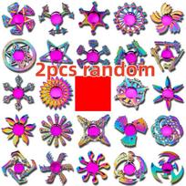 2 vnt. Metalinis vaivorykštės Fidget Spinner, gradientinės spalvos, R188 tylus guolis, EDC rankinis suktukas, piršto galiuko giroskopas, nuo nerimo, vaikams, suaugusiems, žaislai